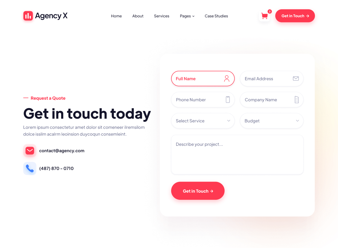 Contact - Agency X Webflow Template