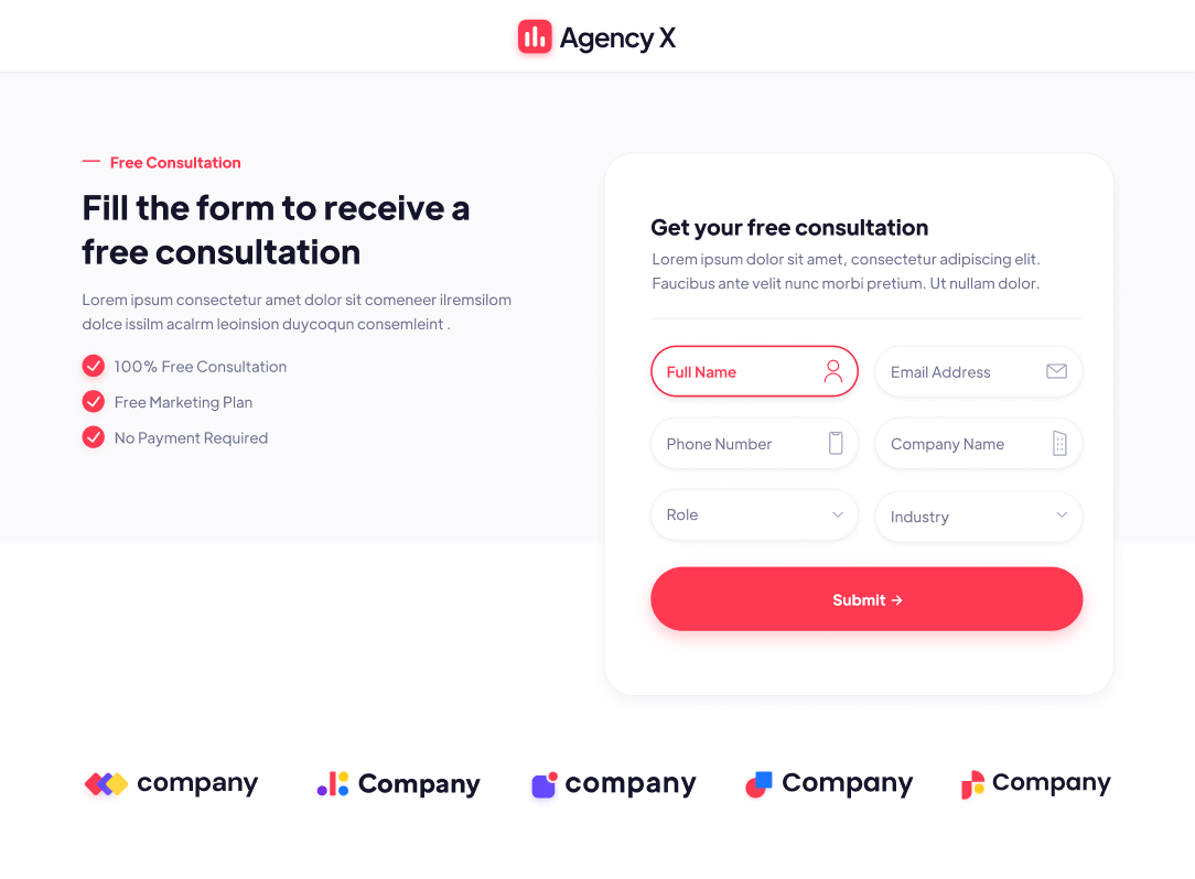 Single Form - Agency X Webflow Template