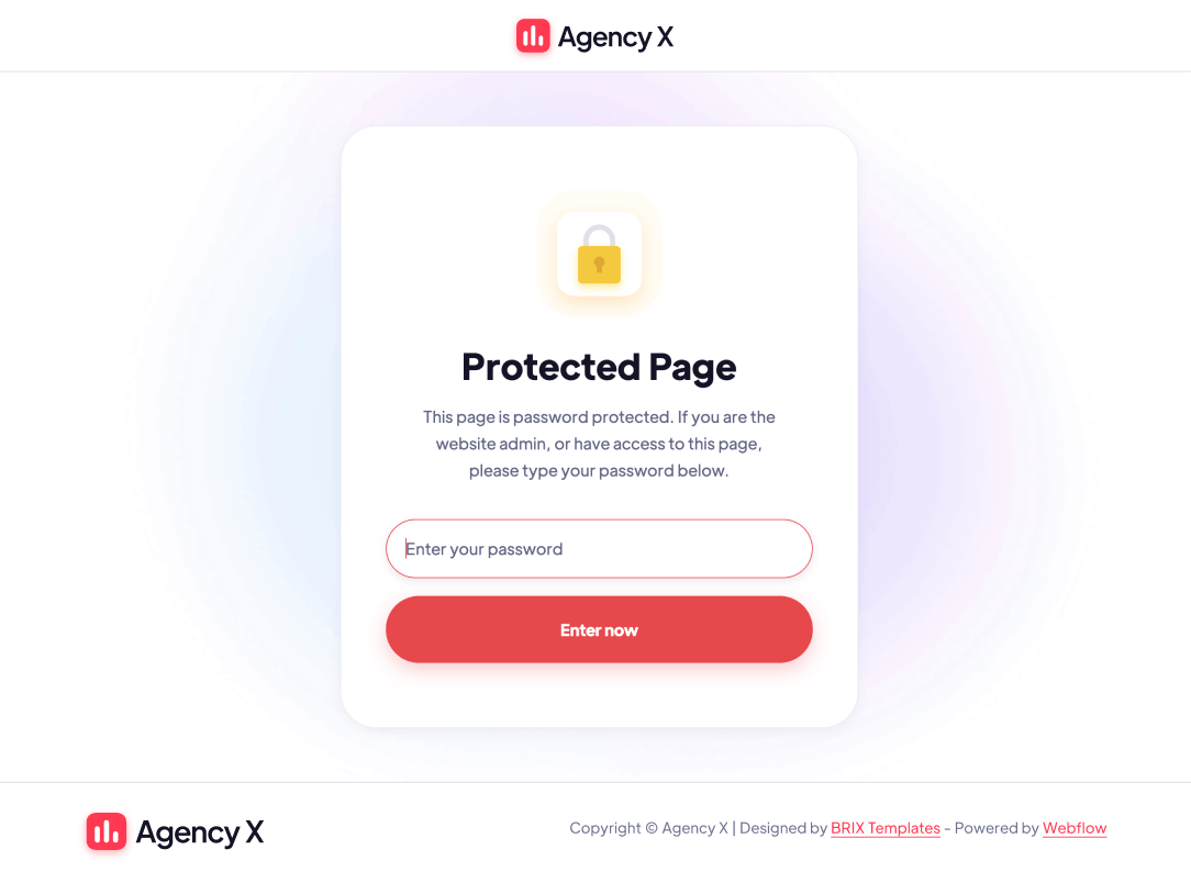 Password Protected - Agency X Webflow Template